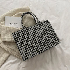 Striped PU Leather Tote Bag for Women