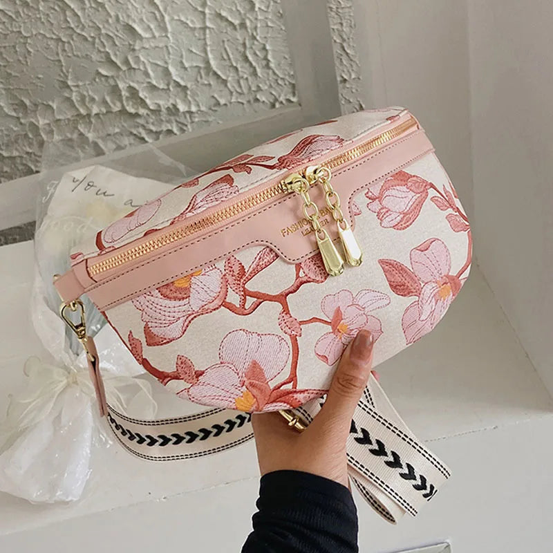 Women Waist Bag Leather Shoulder Chest Bag