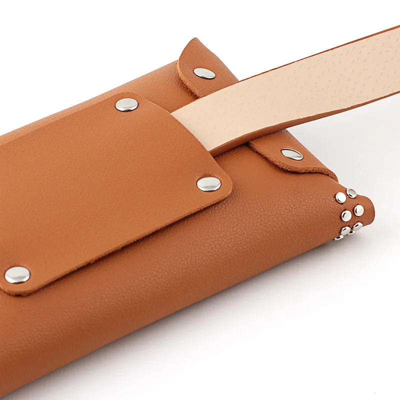 Vintage Rivet Waist Belt Bag Phone Pocket PU Leather Lady Fanny Pack