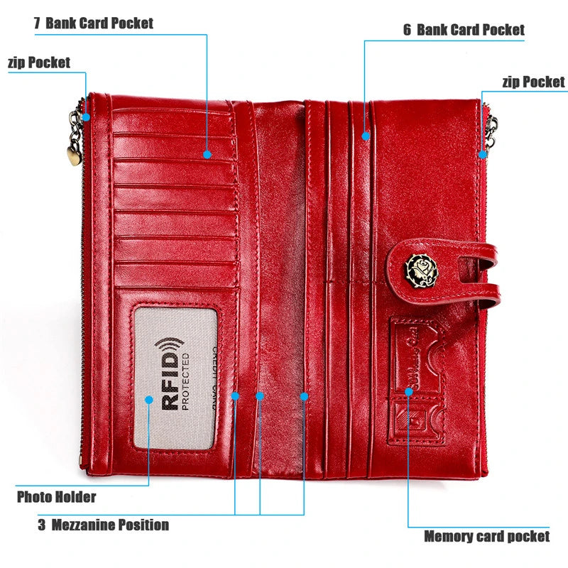 Leather Clutch Bags With Cellphone Holder Women Wallet