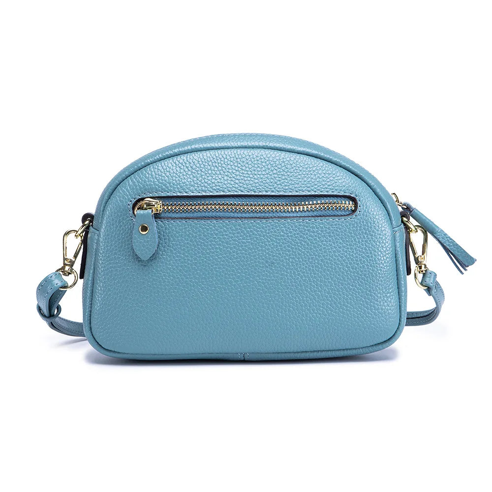 Women's Leather Messenger Bag Small Square Shoulder Bag Elephant Design