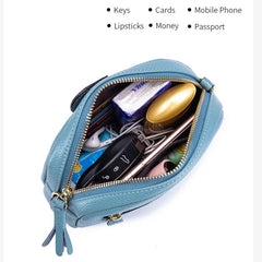 Women's Leather Messenger Bag Small Square Shoulder Bag Elephant Design