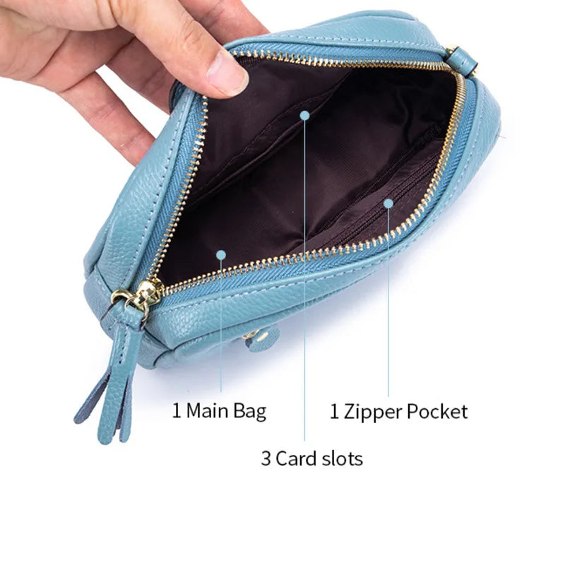 Women's Leather Messenger Bag Small Square Shoulder Bag Elephant Design
