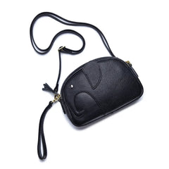 Women's Leather Messenger Bag Small Square Shoulder Bag Elephant Design