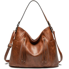 Vintage Style Tote Bag Soft Leather Messenger Bag Double Strap Shoulder Bag