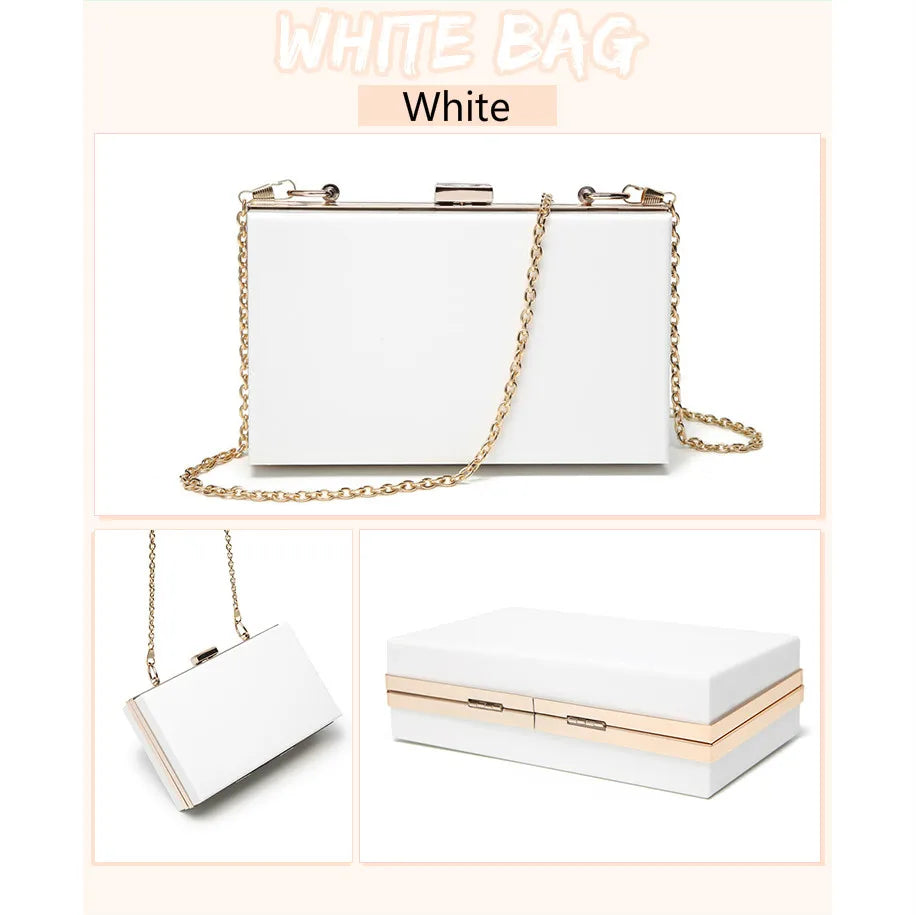 Clear Acrylic Crossbody Purse with Chain Shoulder