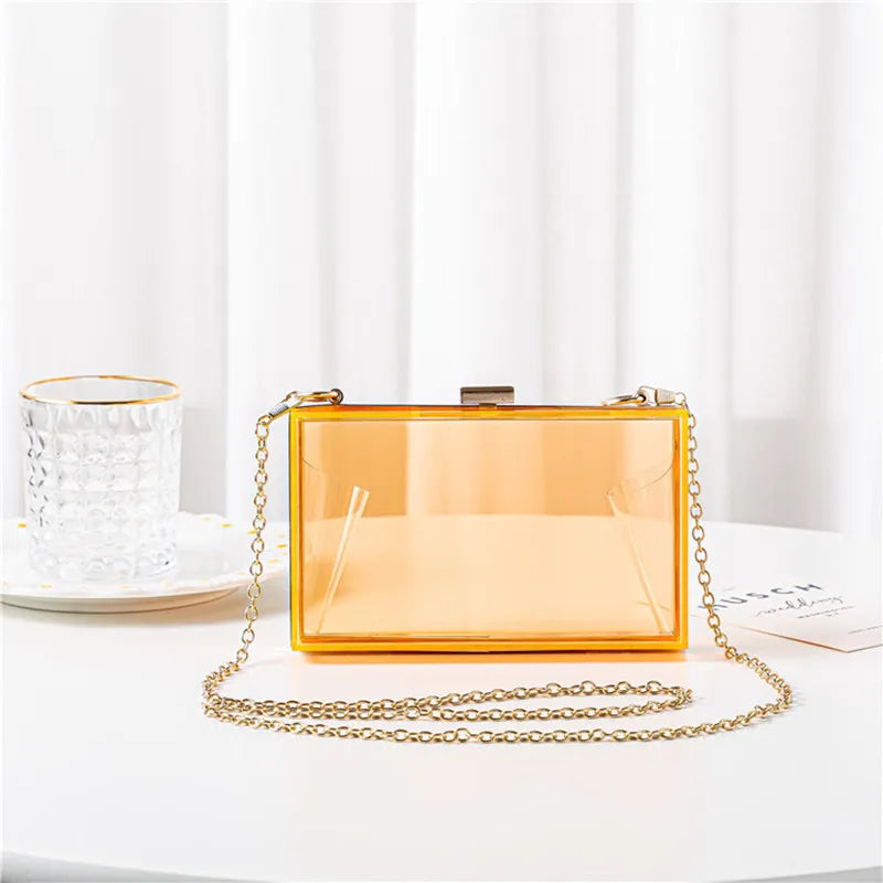 Women Clear Acrylic Purse Transparent Crossbody Bag