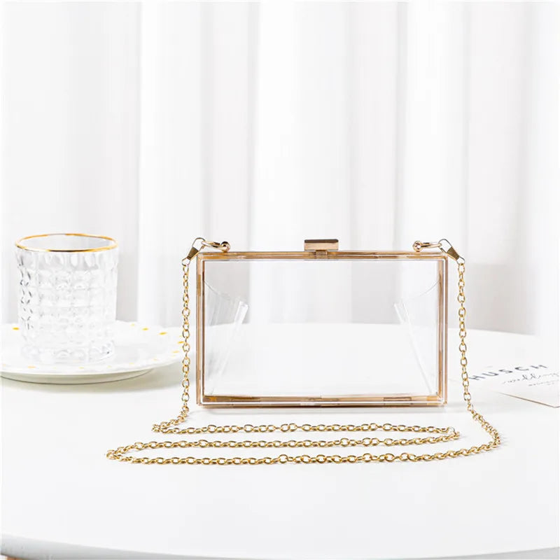 Women Clear Acrylic Purse Transparent Crossbody Bag