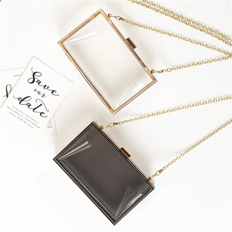 Women Clear Acrylic Purse Transparent Crossbody Bag