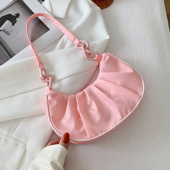 Women Armpit Bags Summer Style Small Bag Cloud Bag Fold Messenger Bag