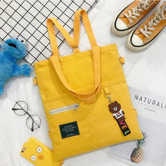 Women Backpack Handbag Cartoon Canvas Girl Student School Shoulder Bag