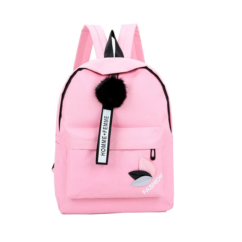 Canvas Schoolbag for Middle School Student Couple Backpack