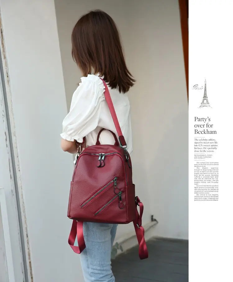 Women Backpack Bagpack Female Shoulder bag Pack Student Backpack pu leather Woma