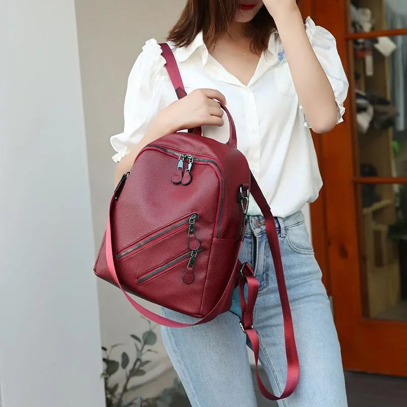 Women Backpack Bagpack Female Shoulder bag Pack Student Backpack pu leather Woma