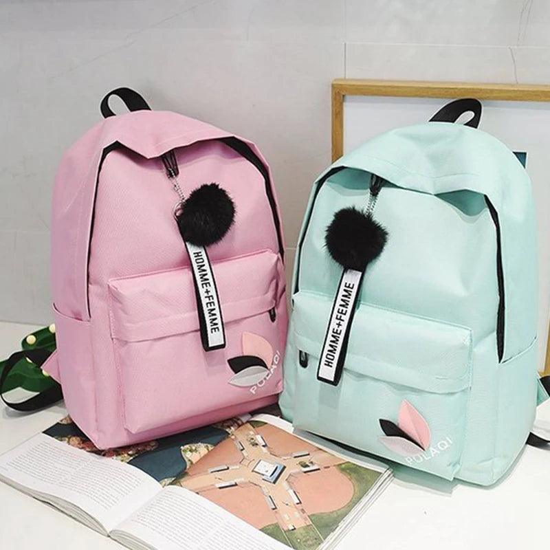 Small Canvas School Backpack for Students