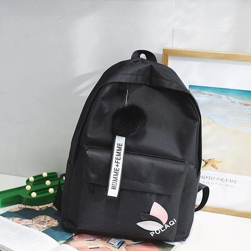 Canvas School Backpack Small Lightweight Girls Teen Travel Shoulder Bag