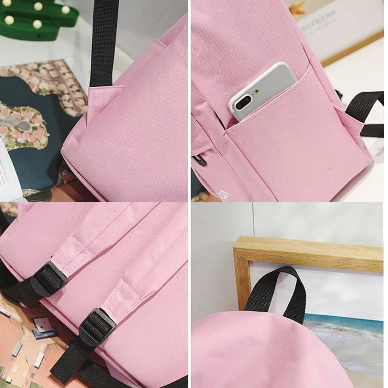 Canvas School Backpack Small Lightweight Girls Teen Travel Shoulder Bag