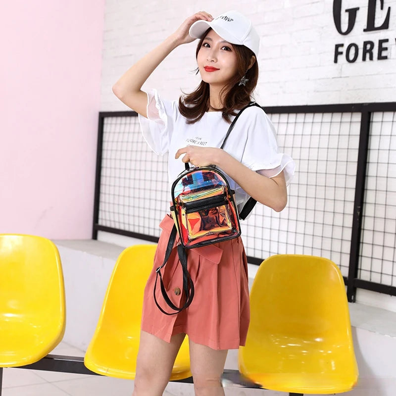 Clear PVC Jelly School Backpack for Teenage Girls