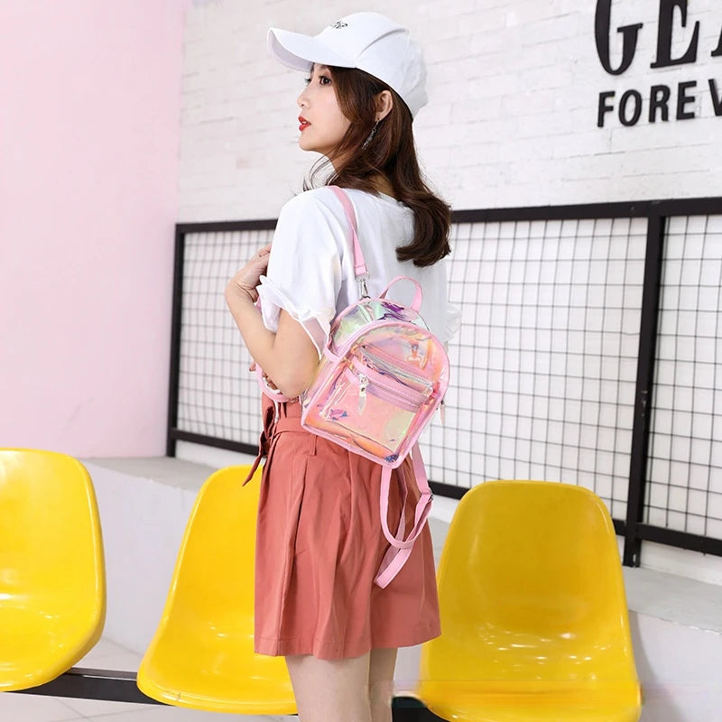 Clear PVC Jelly School Backpack for Teenage Girls