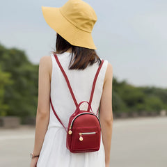 Women Backpack Bag Large Capacity PU Leather Zipper for Travel XIN-Shipping