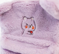 Women Bear Style Plush Backpack Casual Ladies Small Knapsack Mini Rucksacks