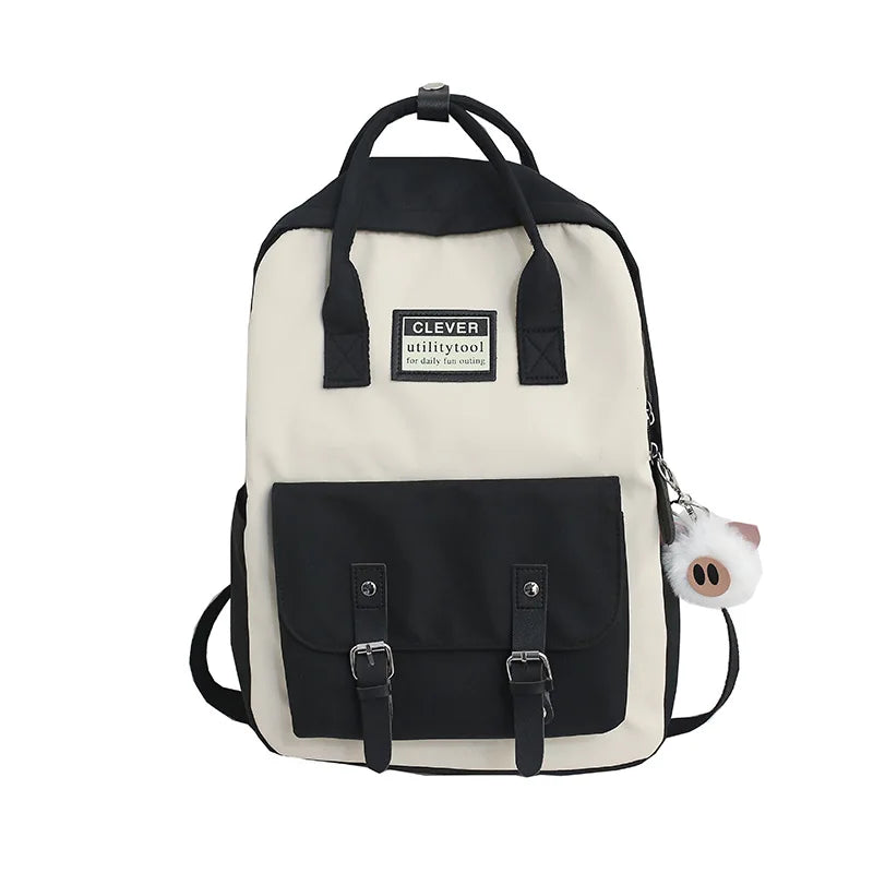 Waterproof Nylon Schoolbag for Teen Girls