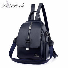 Women Backpack Leather Women Bag School Bags Multifunction Large Capacity