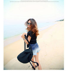 Straw Weaved Backpack Rucksack for Girls Travel Beach Bags Women