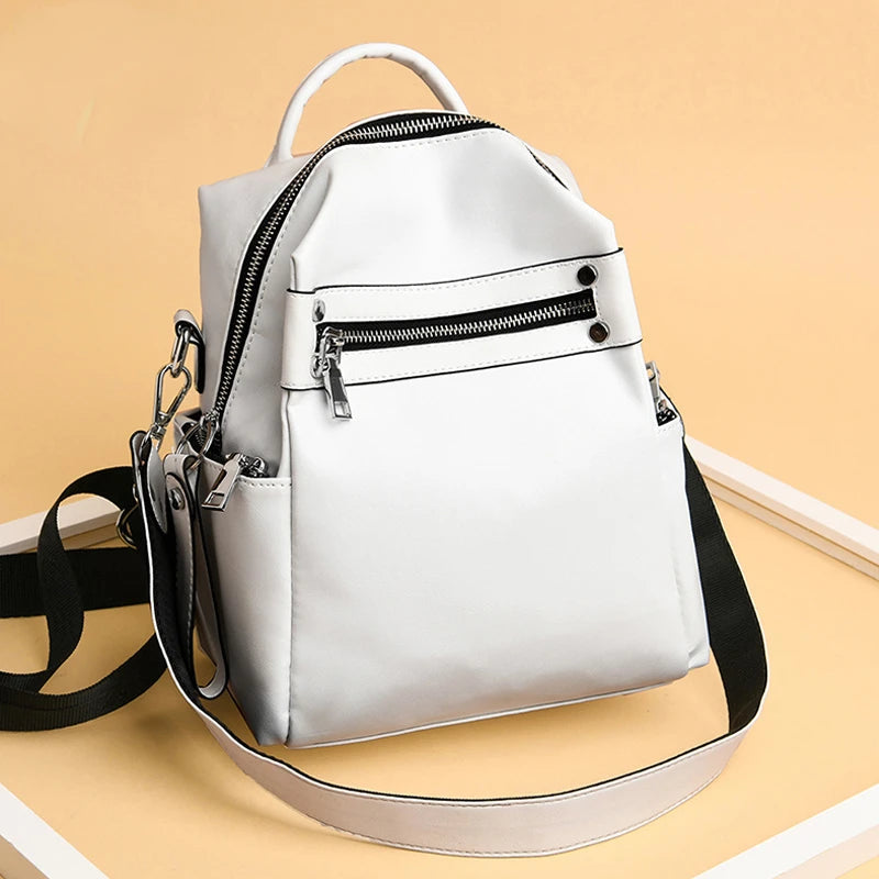 Women Backpack Female Shoulder Bag Multi-purpose Casual PU Leather