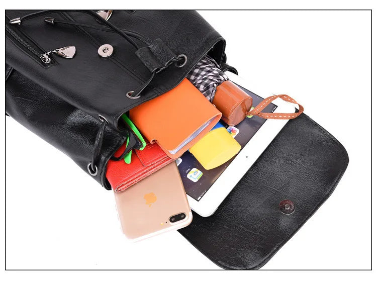 Women Backpack Girls School Bags Large Capacity Book Bag Multi-pocket