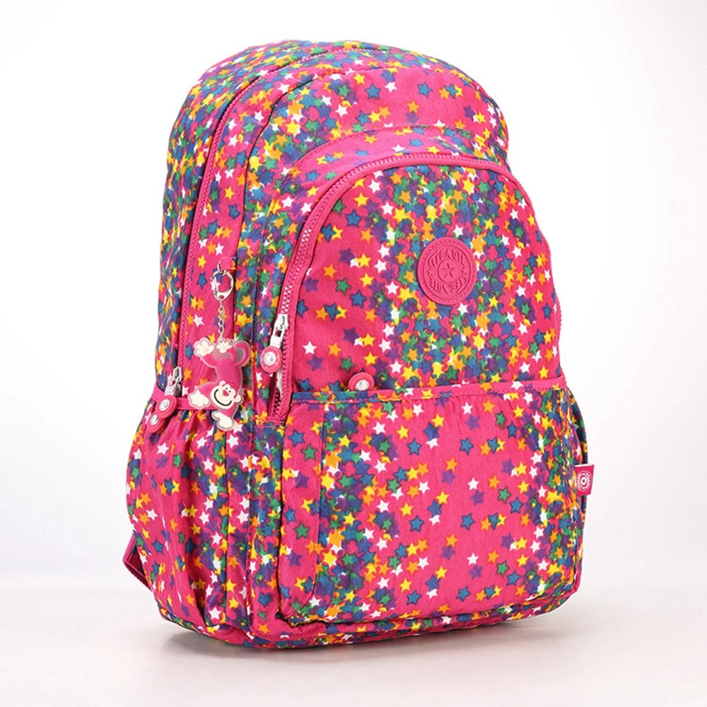 Women Nylon Backpack Preppy Style Schoolbag Large Capacity Bag