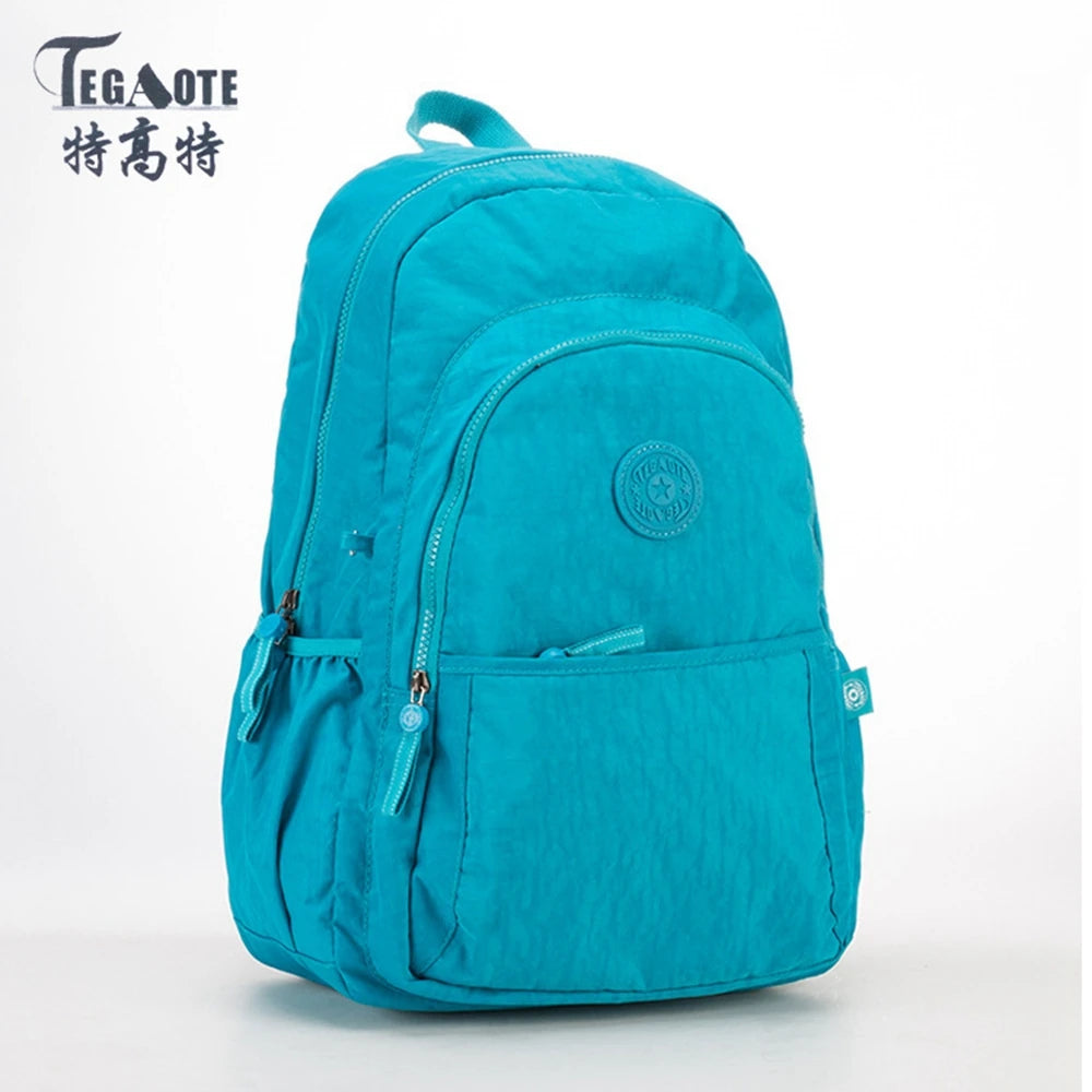 Nylon Backpack for Women Girls - Large Capacity Schoolbag