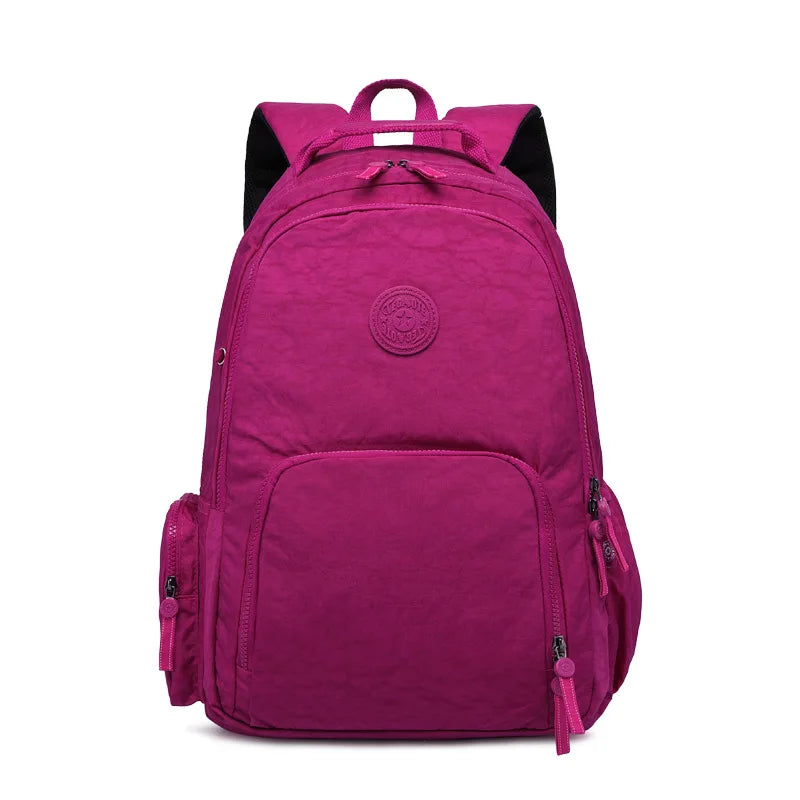 Nylon Girls Preppy Backpack Large Capacity Schoolbag