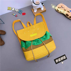 Hamburger Canvas School Bag Girl Creative Storage Bags