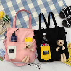 Women Backpack Japan Korea Girls Book bag Student Class Bear Messenger Crossbody