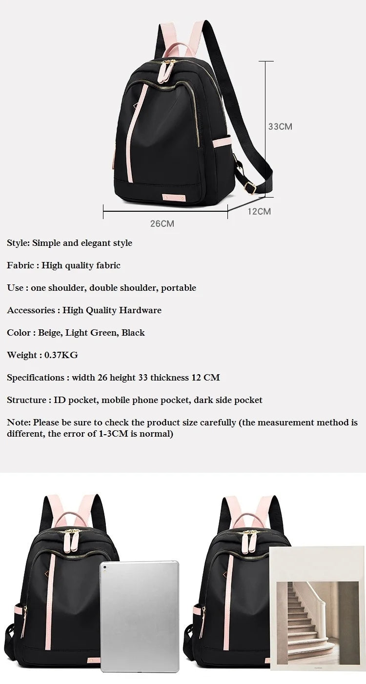 Women Backpack Large-Capacity Shoulder Bags All-match Waterproof Travel Bag