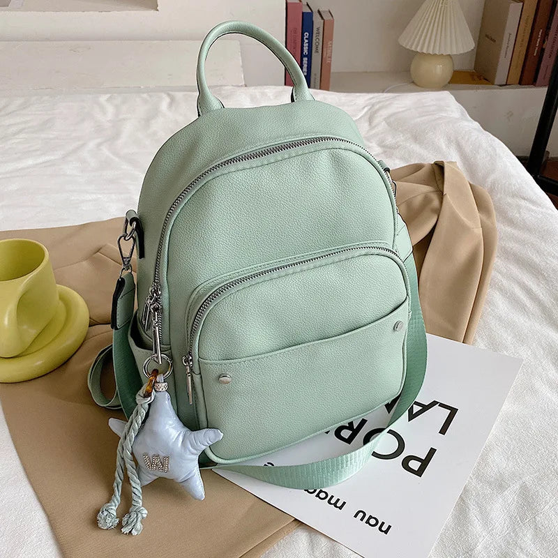 Women Backpack Large Capacity Wide Strap Female Shoulder Bag