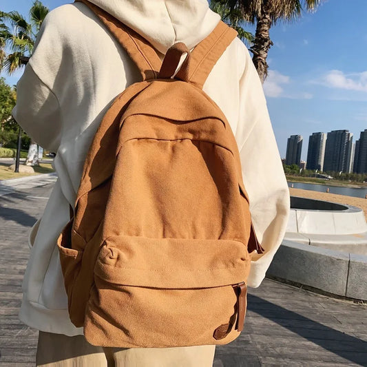 Women Canvas Backpack for Teen Girls School Travel Mochila