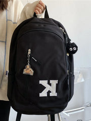 Women Backpack Letter Embroidery Laptop Travel Zipper High Capacity School Bags