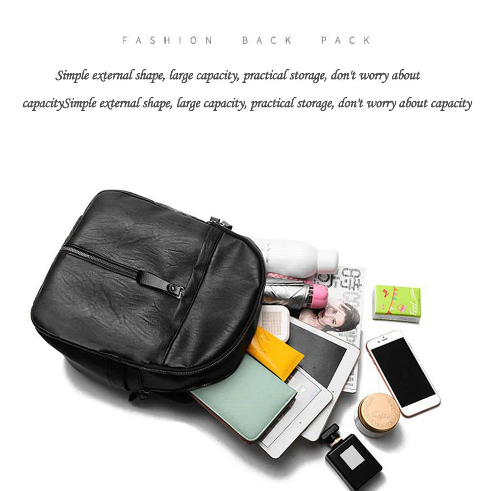 PU Leather Women Backpack with Large Capacity