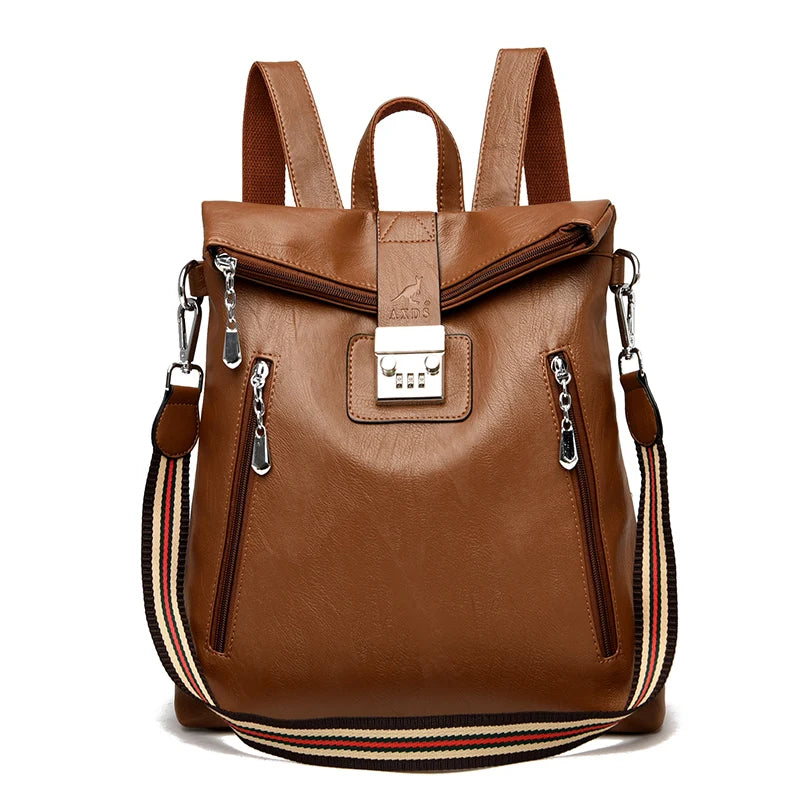 Anti theft Leather Backpack for Women
