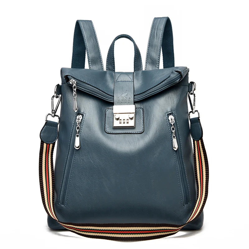Anti theft Leather Backpack for Women