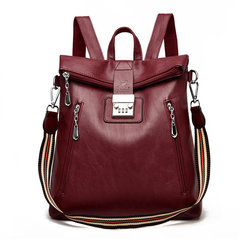Anti theft Leather Backpack for Women