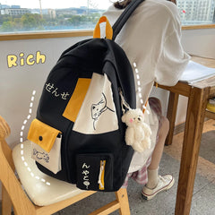 Cat Printing School Backpack Large Capacity Waterproof Bags