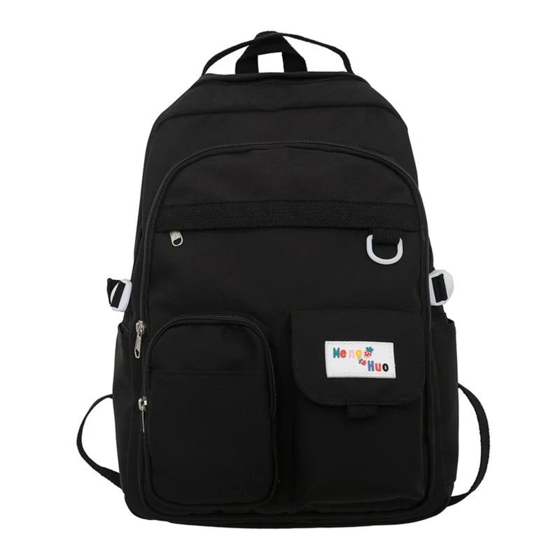 Nylon School Bookbag Daypack for Teen Girls, Large Capacity Rucksack