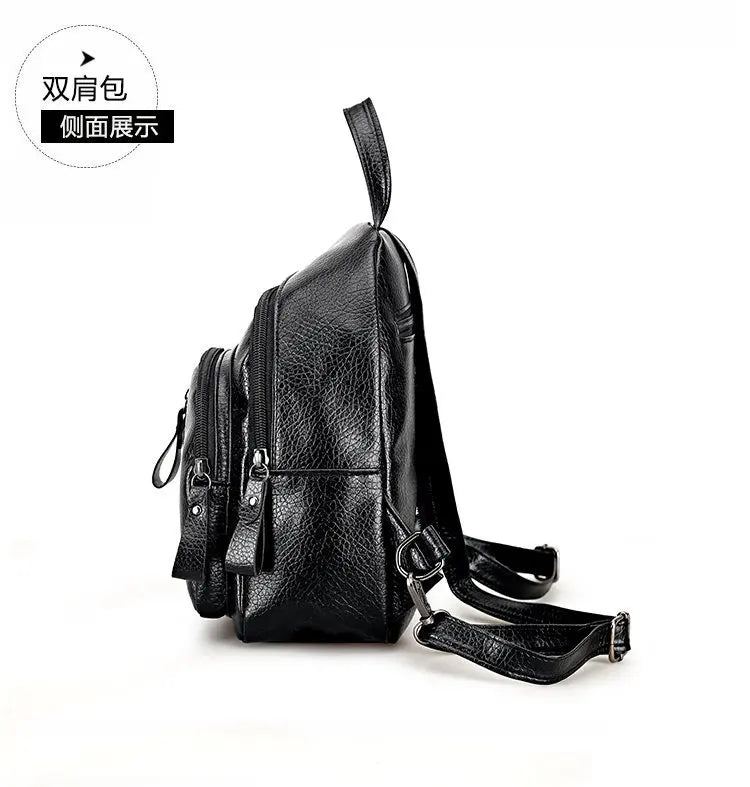 Women Backpack PU Leather Travel Shoulder Bag Multifunctional School