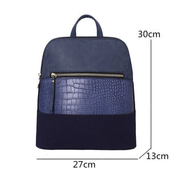 Women Backpack Patchwork Leather Backpacks Softback Bags Name Bag Preppy Style B