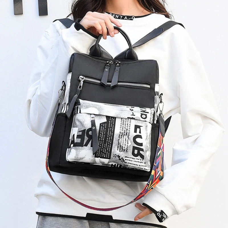 Women Anti-theft Backpack Purse Oxford Travel Bag