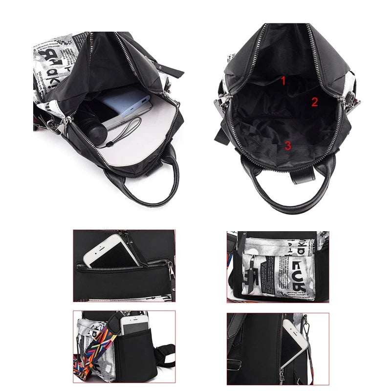 Women Anti-theft Backpack Purse Oxford Travel Bag