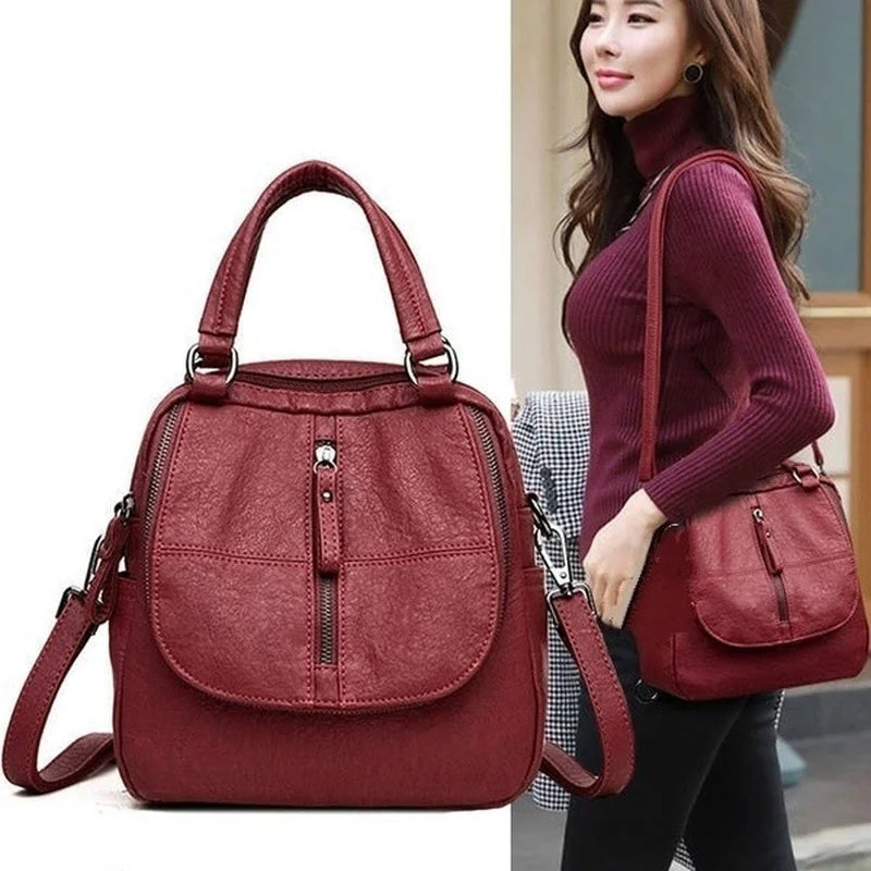 Women Waterproof Leather Backpack Purse Lightweight Shoulder Bag